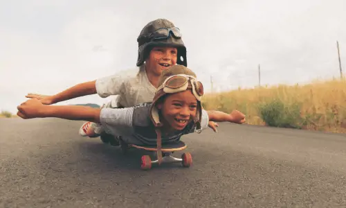 Boys on a skateboard