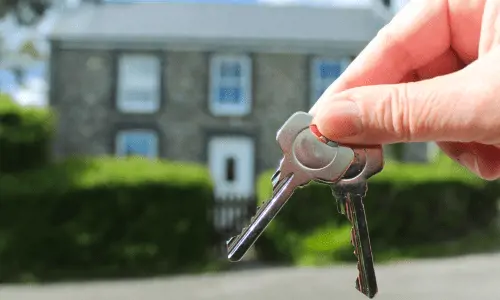 House with keys in front