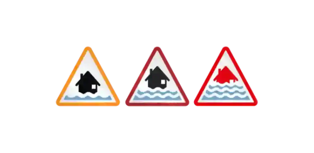 Flood warning symbols